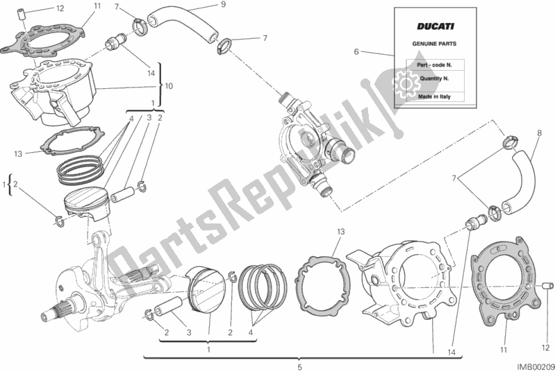 All parts for the Cylinders - Pistons of the Ducati Diavel FL Thailand-Brasil 1200 2015